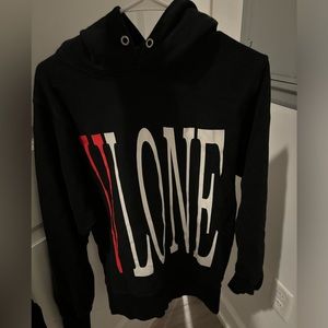 Vlone Hoodie Black and Red, Size S Unisex, Fashion